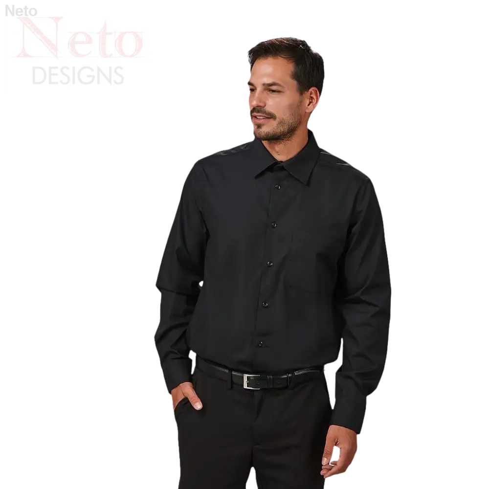 Camicia uomo manica lunga nera stile elegante