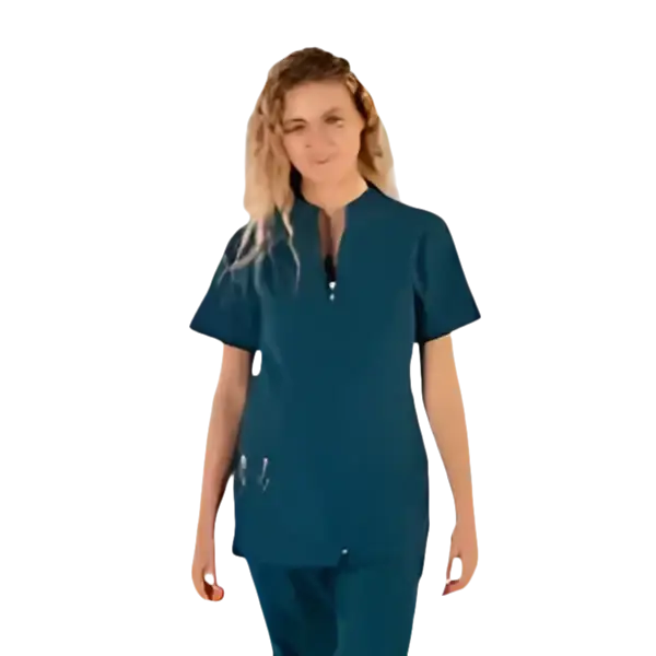 CASACCA DONNA CON ZIP - VERDE PETROLIO / XS