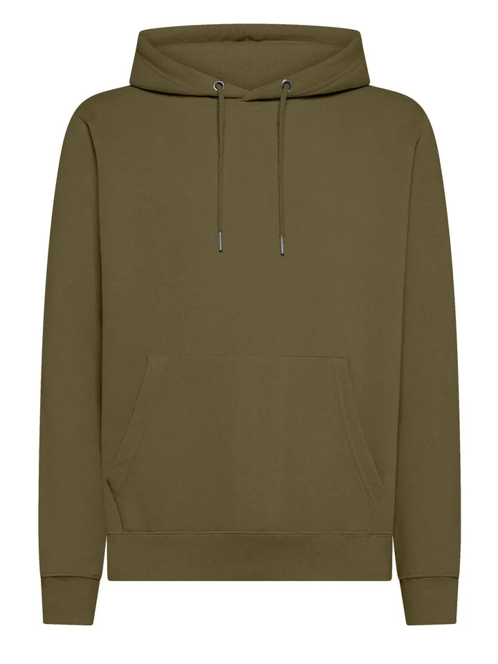 Felpa con cappuccio Verde oliva — vista frontale