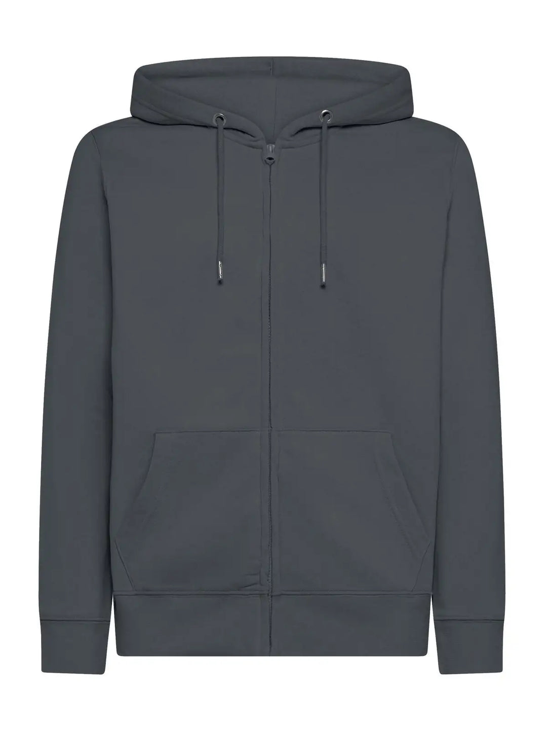 Felpa con cappuccio e zip Grigio scuro — vista frontale