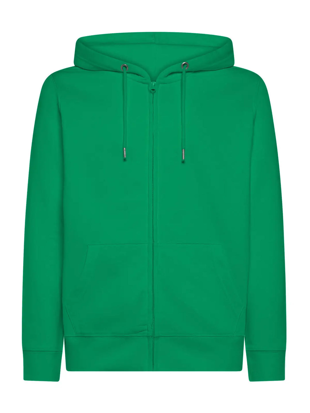 Felpa con cappuccio e zip Verde Irlanda — vista frontale