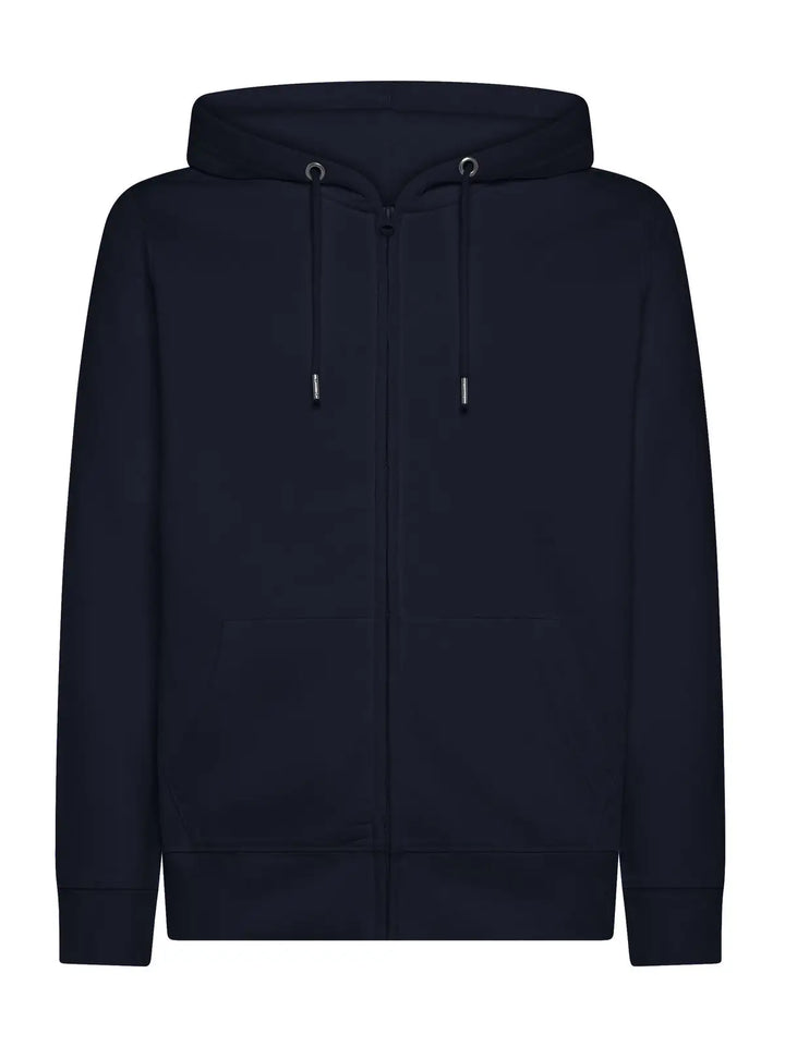Felpa con cappuccio e zip Blu navy — vista frontale