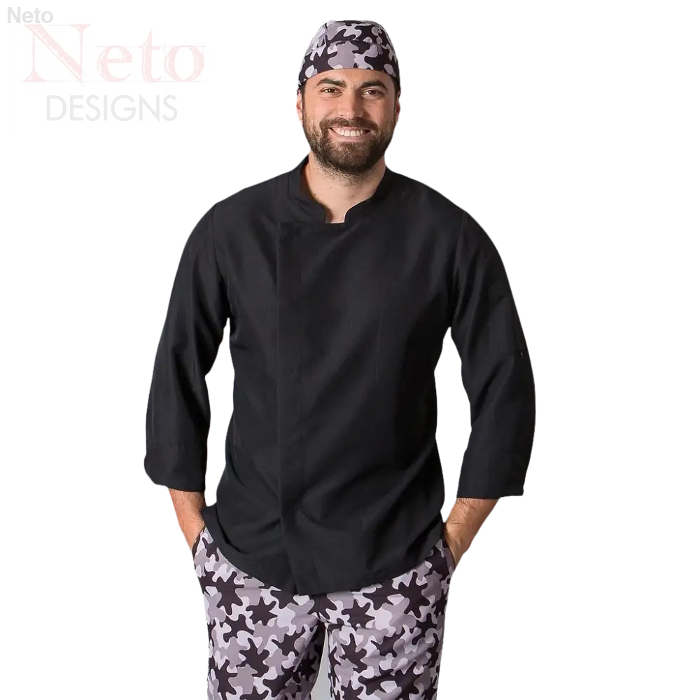 Chef in giacca cucina unisex con miscela sarga, garantisce durata