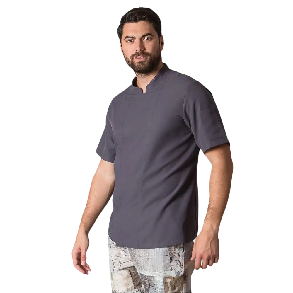 GIACCA CUOCO MICROFIBRA MANICA CORTA - Grigio / XS - GIACCA