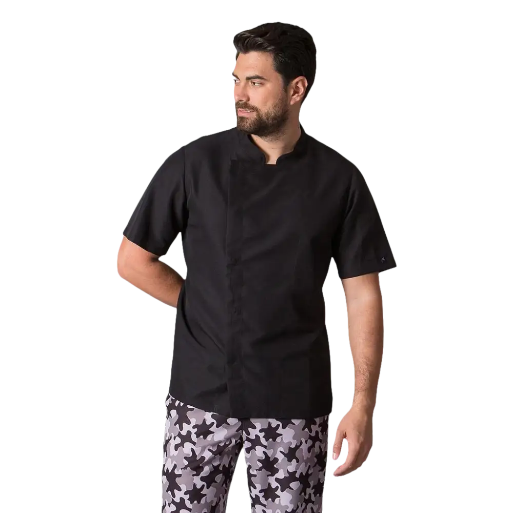 GIACCA CUOCO MICROFIBRA MANICA CORTA - Nero / XS - GIACCA