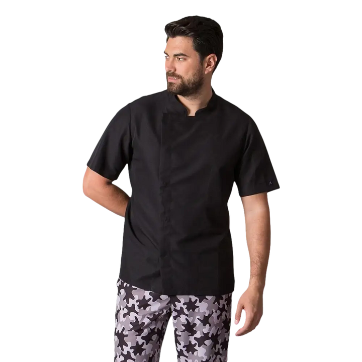 GIACCA CUOCO MICROFIBRA MANICA CORTA - Nero / XS - GIACCA