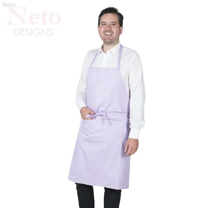 Grembiule con pettorina e tasca 90x75 cm, light purple, per distinguersi nell’ospitalità