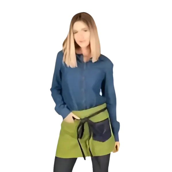 GREMBIULE CORTO JEANS COLORATO 40 X 69 - VERDE OLIVA