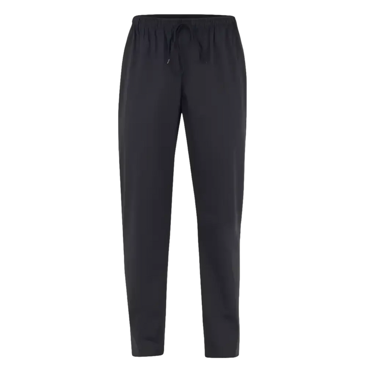 Pantaloni neri aderenti con coulisse.