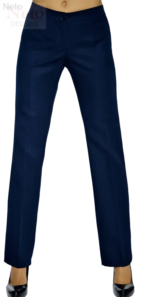Pantalone donna trendy navy blue con pinces e vestibilità classica