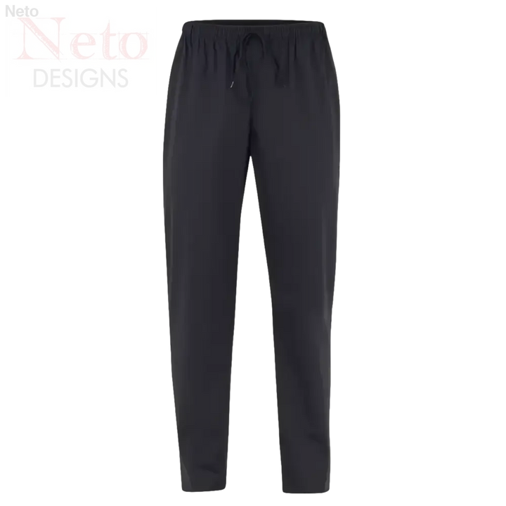 Pantalone unisex regolabile in cotone nero con laccio