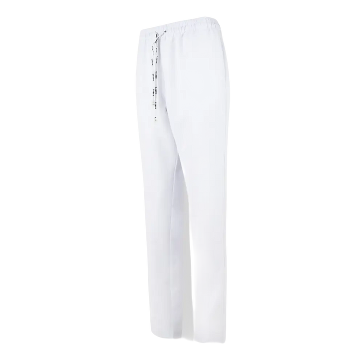 Pantaloni della tuta bianchi con coulisse.