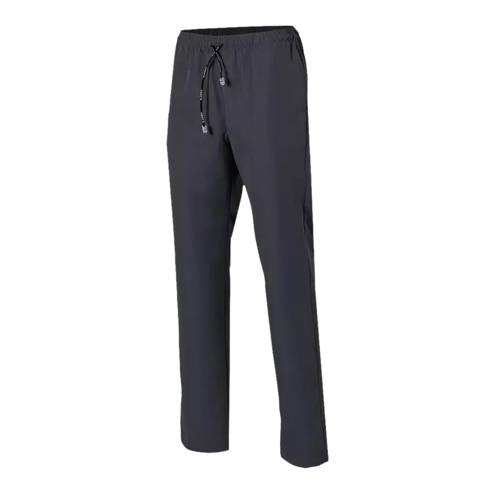 Pantaloni sportivi grigio scuro con coulisse in vita.
