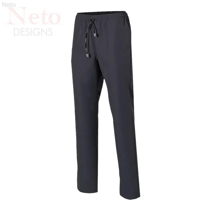 Pantalone unisex elastico in microfibra grigio scuro con coulisse