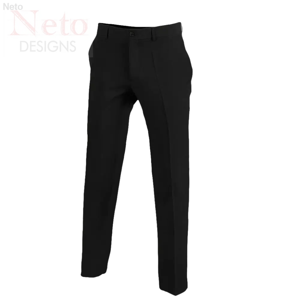 Pantaloni uomo neri eleganti senza pinces strecth