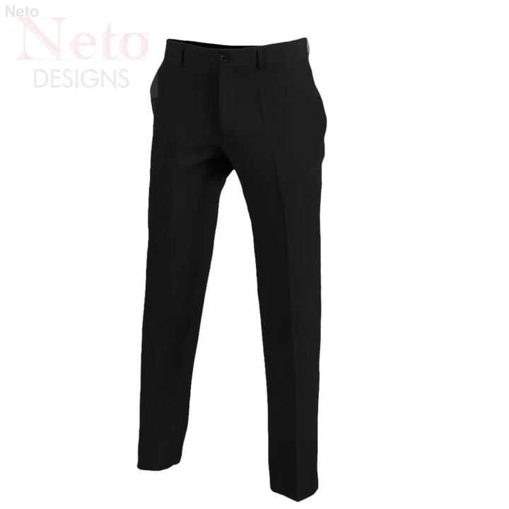 Pantaloni uomo neri eleganti senza pinces strecth