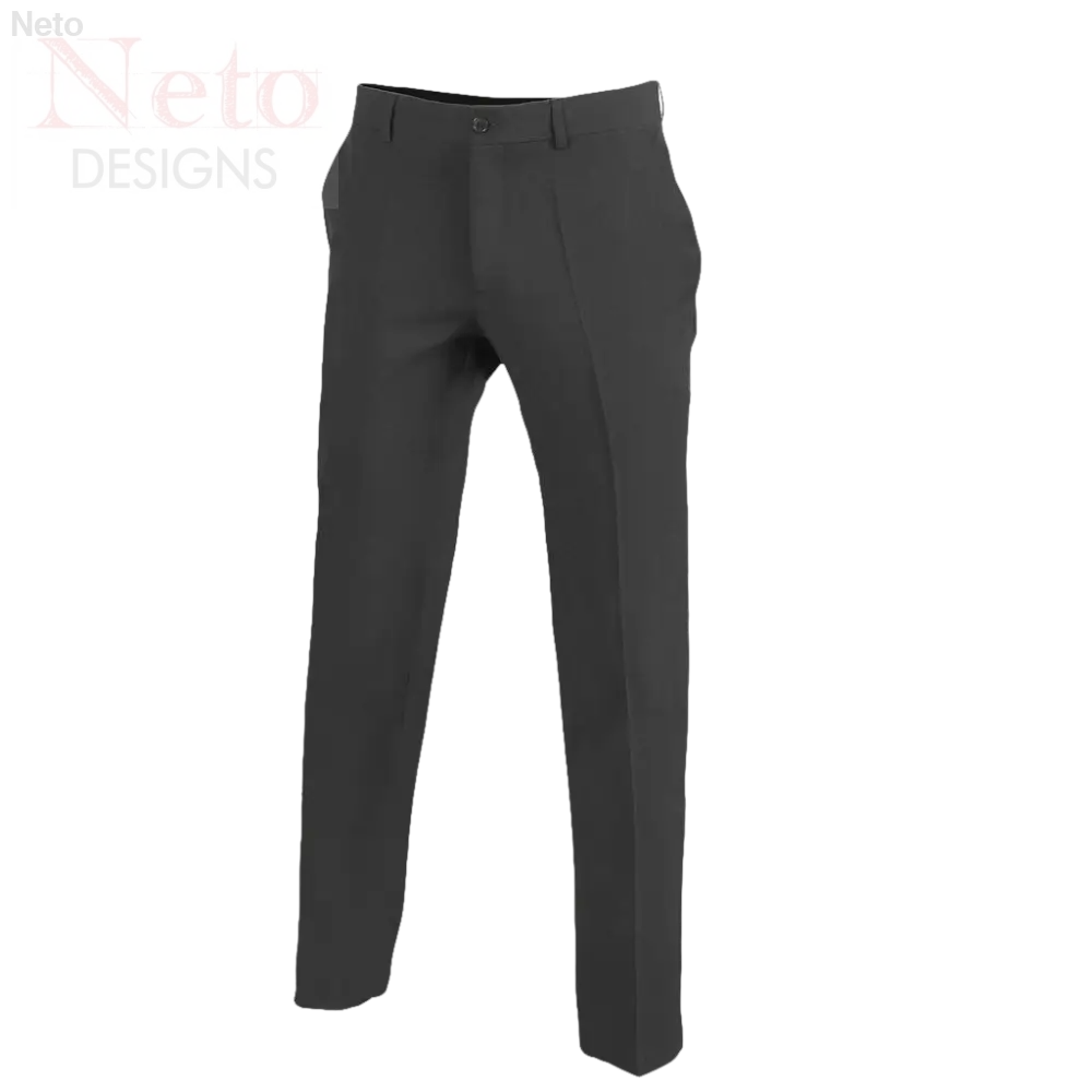 Pantaloni uomo grigi scuri senza pinces stretch