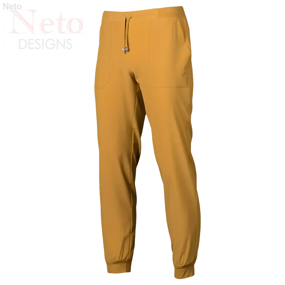 Pantaloni jogger unisex in microfibra 360 gialli senape con coulisse
