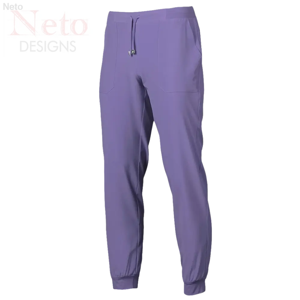 Pantaloni jogger unisex in microfibra 360 viola con coulisse