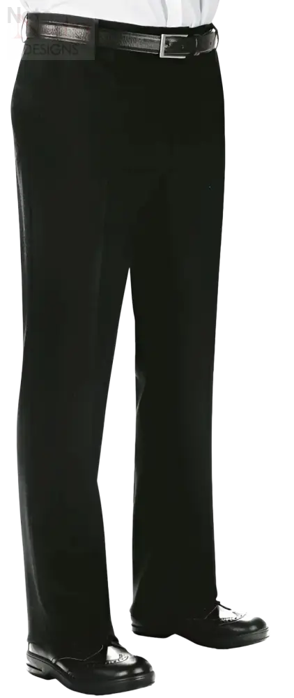 Pantaloni uomo neri eleganti con cintura e scarpe formali