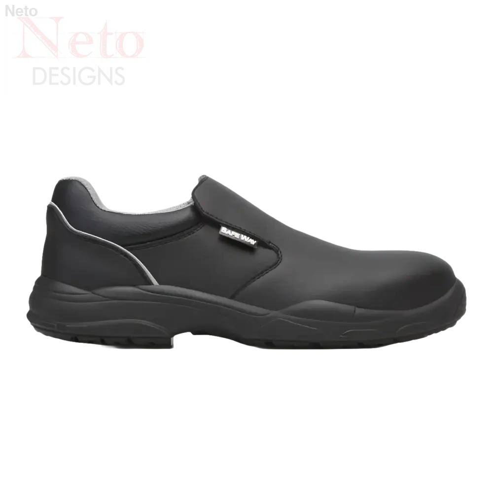 Scarpa da lavoro nera slip-on Natural Comfort traspirante antiscivolo SRC