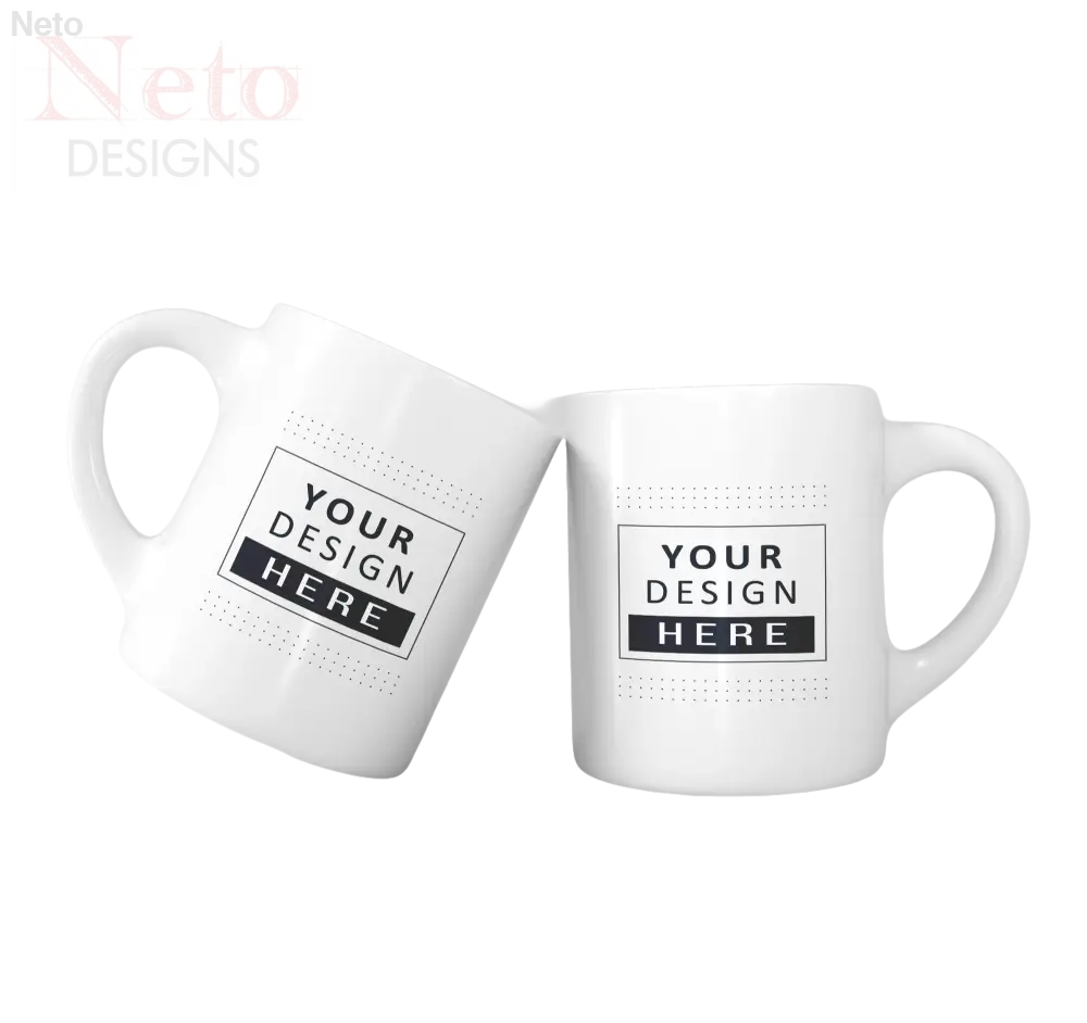 Due tazze caffè 10oz bianche personalizzate con foto preferita